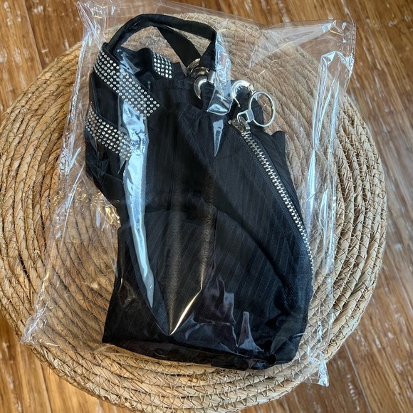 Sexy V-Neck Black Cold Shoulder Ribbed Knit Top with V Slit at Waist, size S M L - Picture 13 of 14